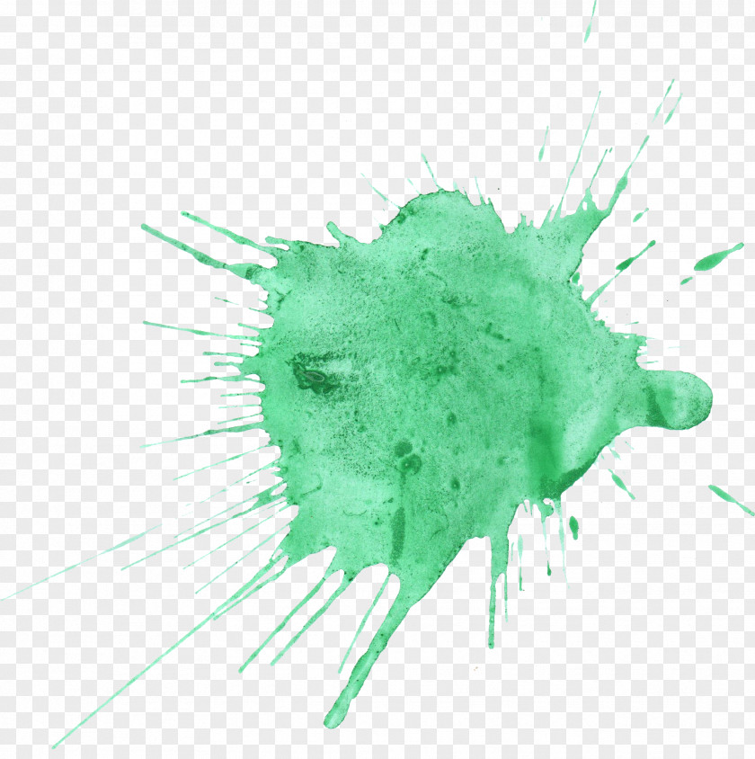 Color Splash Watercolor Painting Green PNG