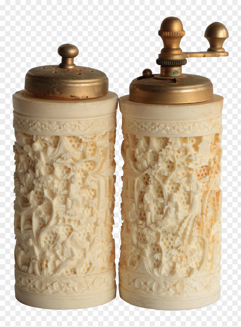 Salt And Pepper Shakers Ceramic Black Chairish PNG