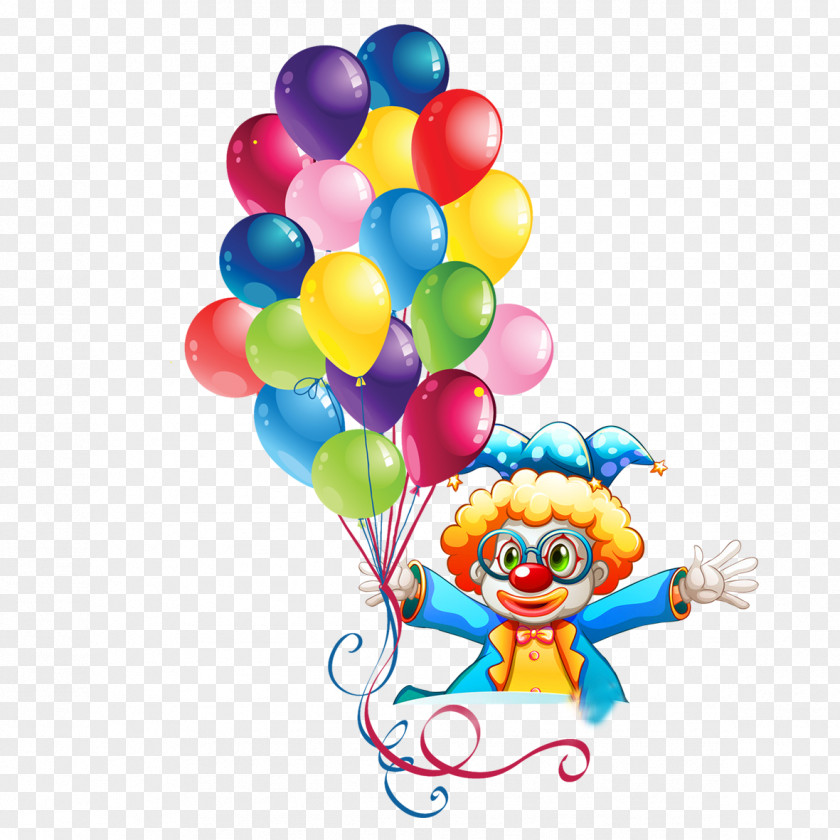 Take A Balloon Clown Birthday Cake Party Clip Art PNG