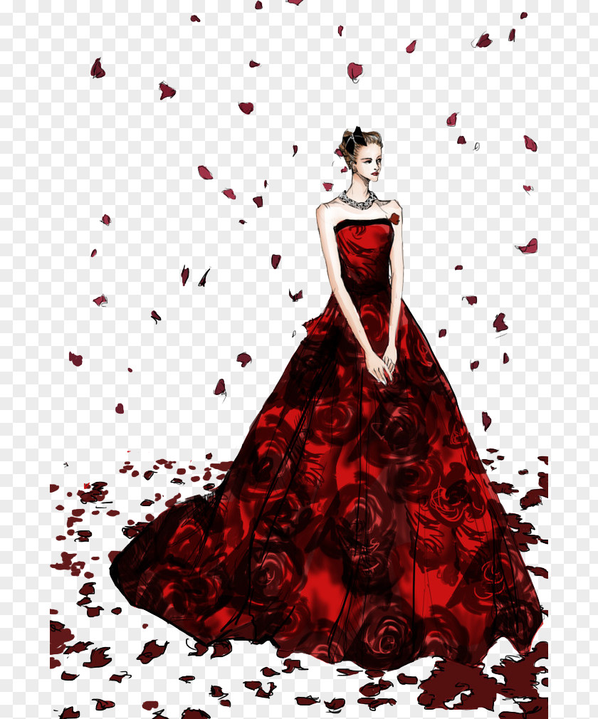 Beautiful Wedding Dress Design Illustration Designer Formal Wear PNG