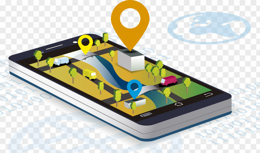 Cute Mobile Phone Satellite Positioning Vector GPS Navigation Systems App Development Google Maps PNG