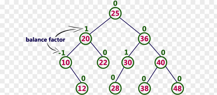 Binary Tree AVL Self-balancing Search Data Structure PNG