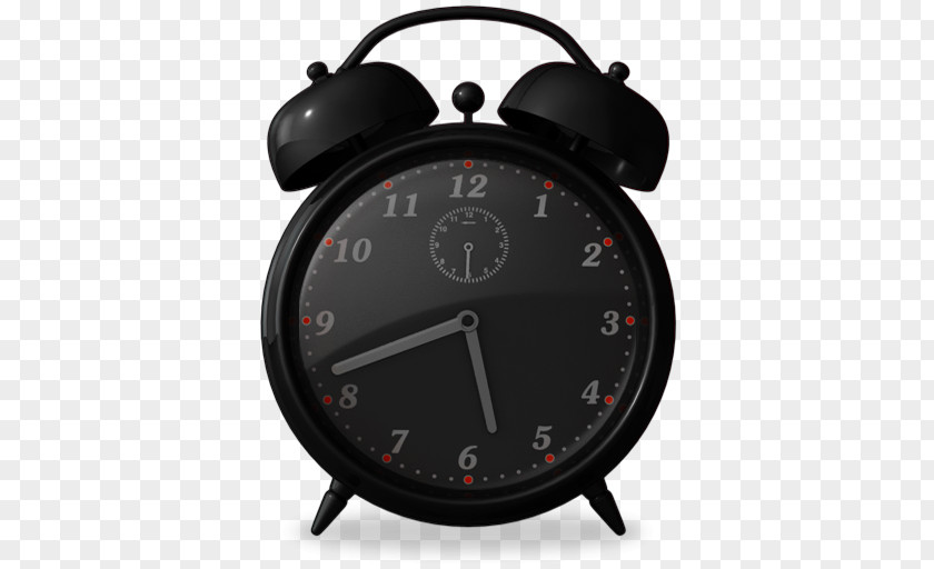 Black Alarm Clock Macintosh ICO Desktop Environment Icon PNG