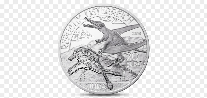 Jurassic Time Period Silver Coin Austria Obverse And Reverse PNG