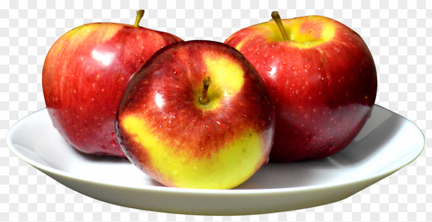 Apple On A Plate Food Fruit PNG
