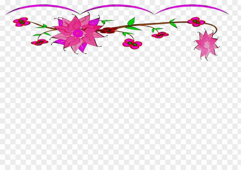 Floral Design Leaf Font Pink M PNG