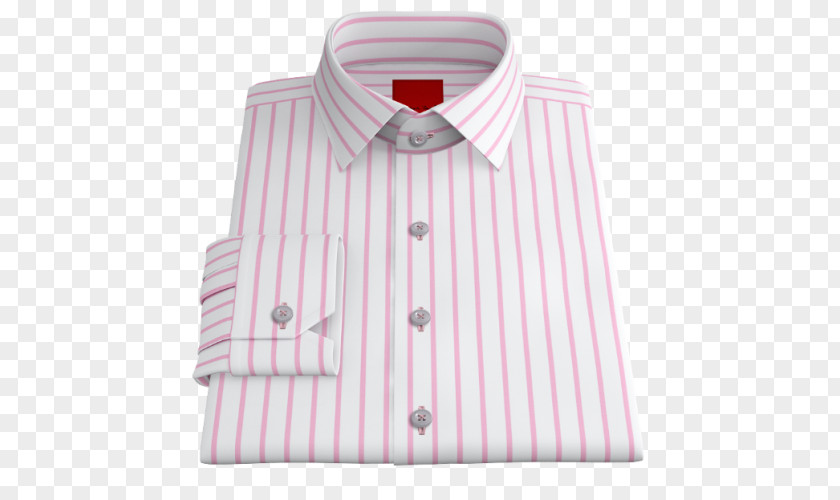 Striped Material Dress Shirt Collar Sleeve Button PNG