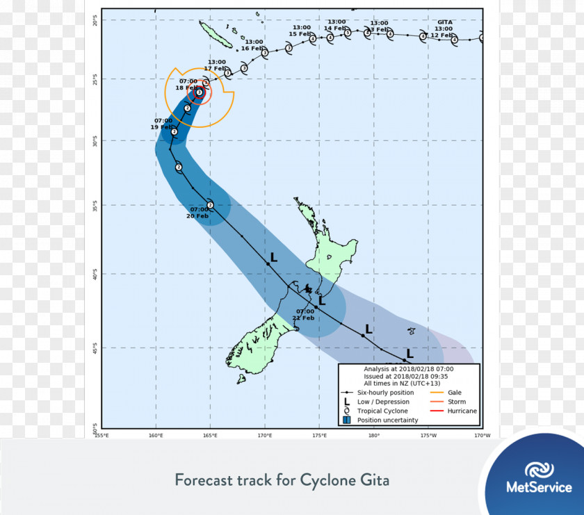 Wind Cyclone Gita New Zealand Hola MetService Tropical PNG