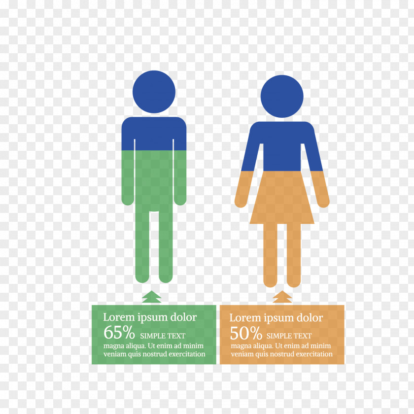 Different Proportions Of Men And Women Clip Art PNG