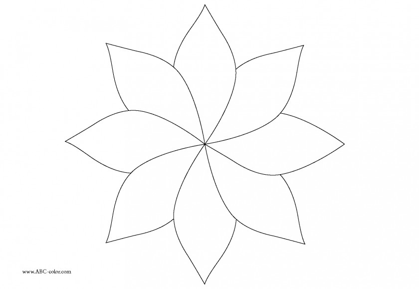 Eight Petal Flower Template Line Art Symmetry Point Angle PNG