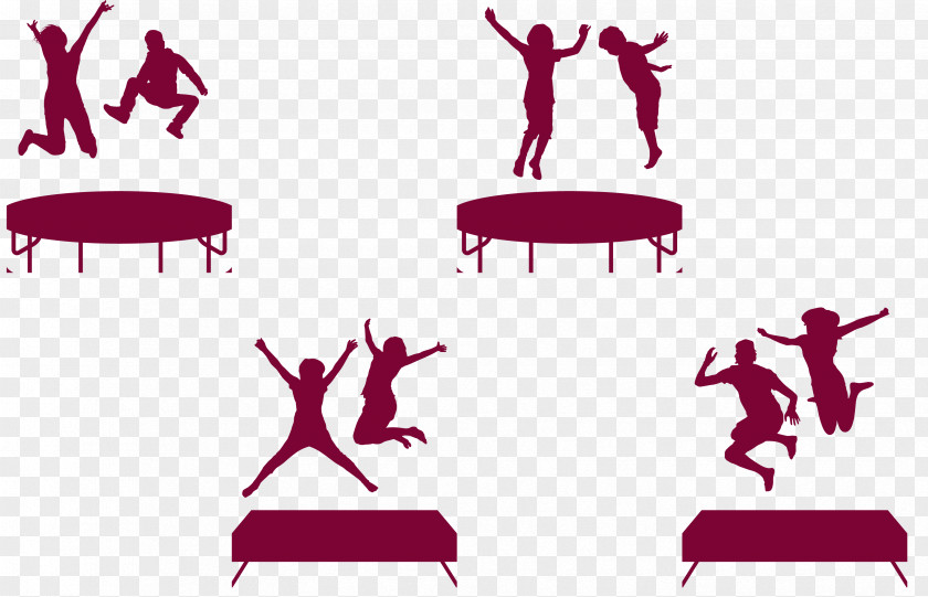 Jump On The Bouncing Bed Trampoline Trampolining Jumping Clip Art PNG