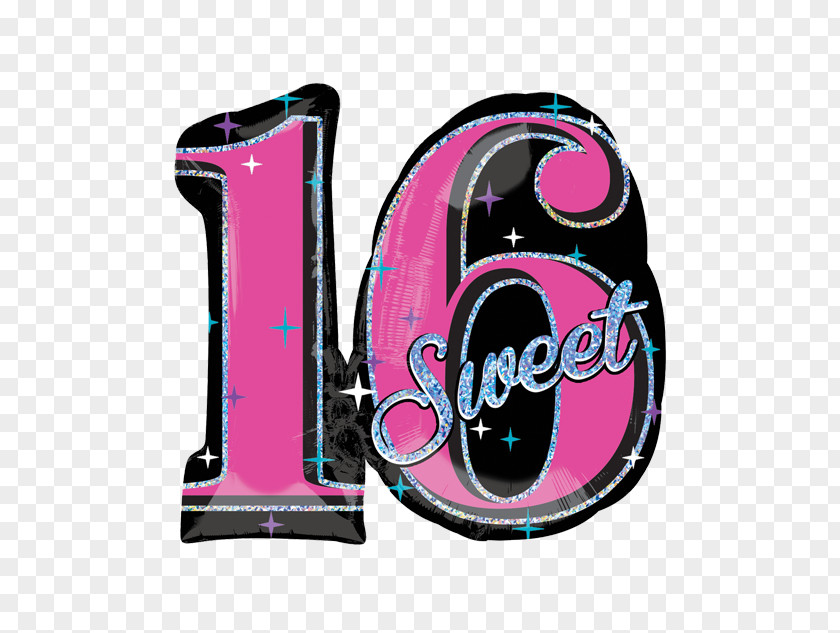 Sweet 16 Birthday Cake Mylar Balloon Sixteen PNG
