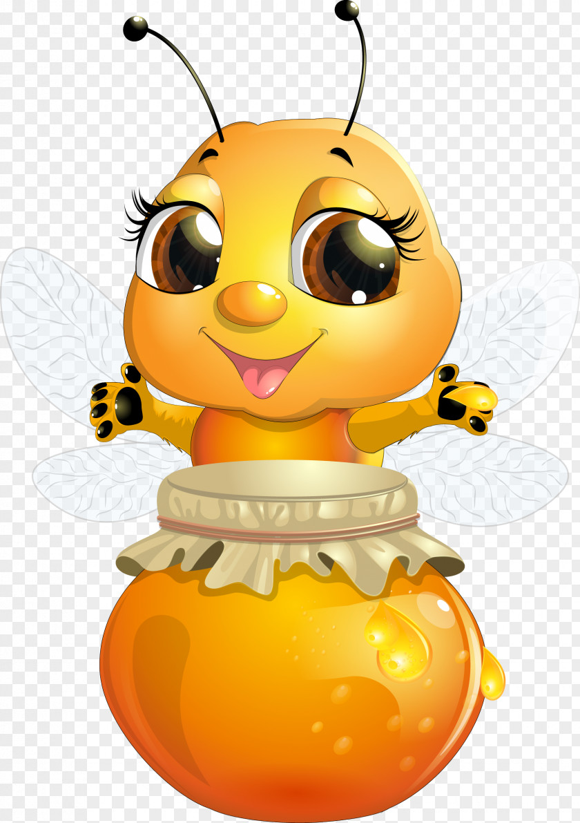 Cute Bee Cartoon Insect Clip Art PNG