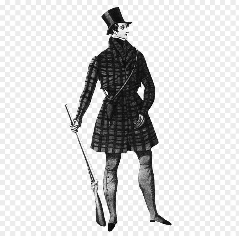 VICTORIAN AGE Tartan Costume White PNG