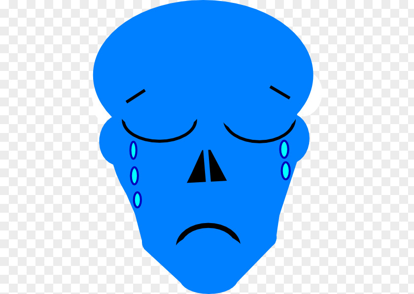 Blue Sadness Nose Clip Art Organism Human Behavior Cheek PNG