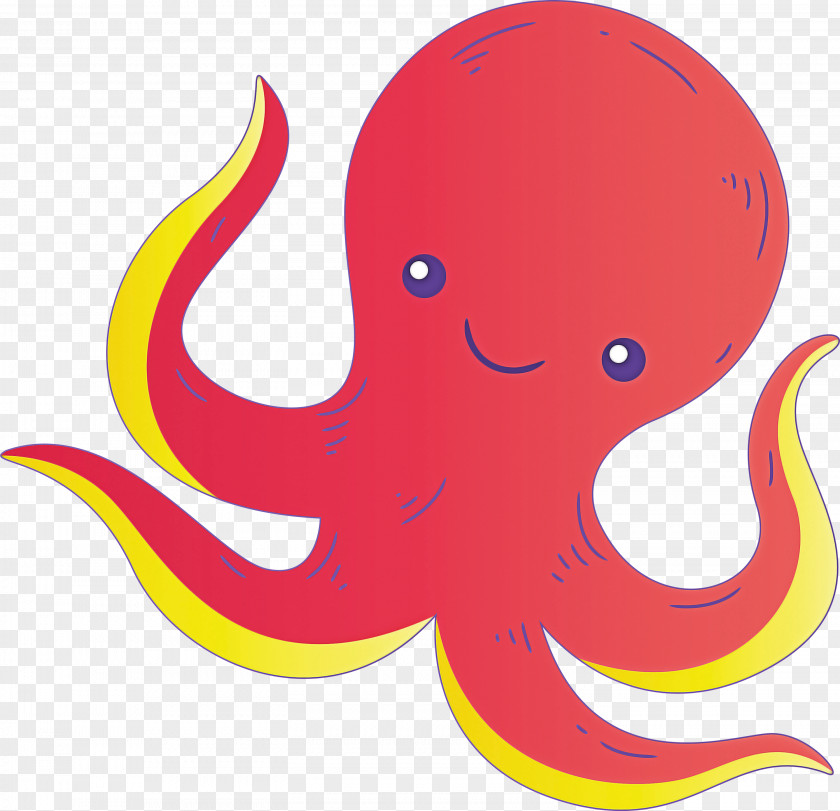 Octopus Giant Pacific Cartoon Line PNG