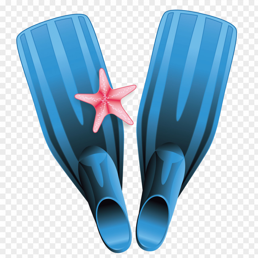 Vector Diving Palm Shoe Blue PNG