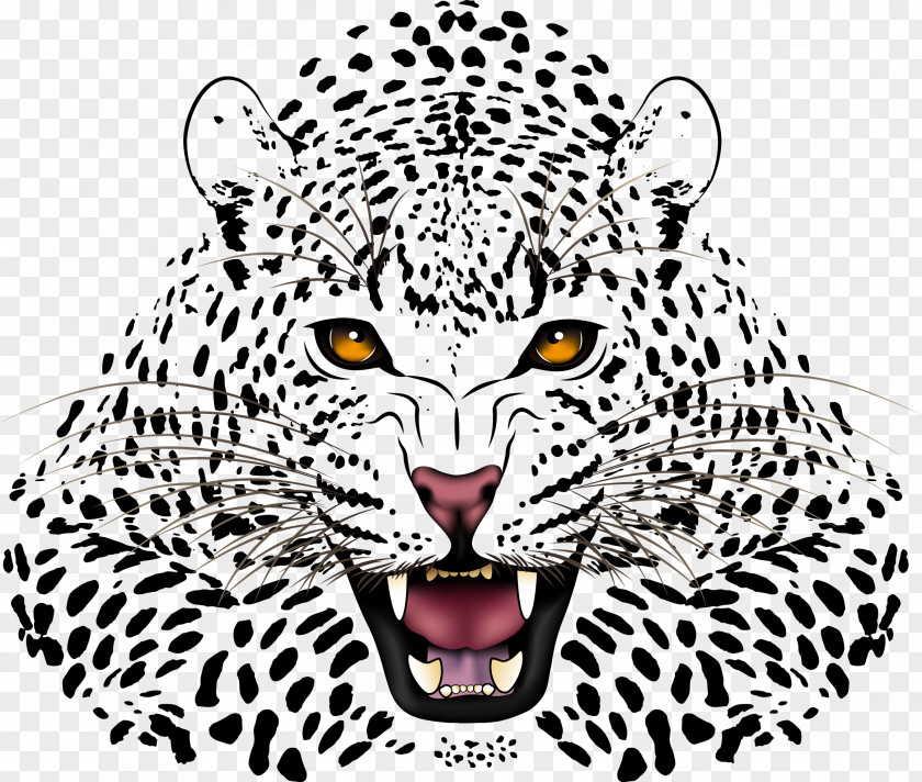 Vector Hand Painted Cheetah Leopard Jaguar Black Panther PNG