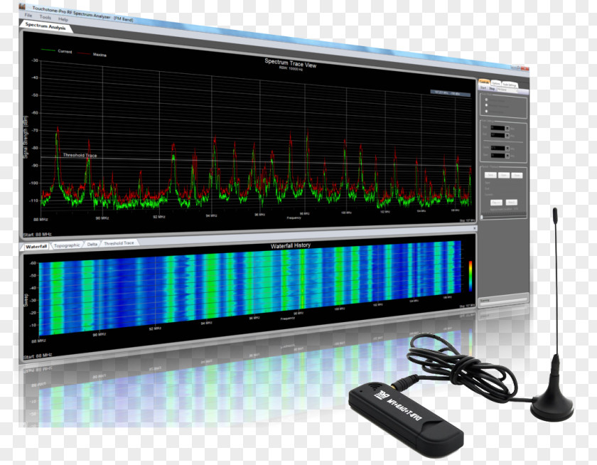 Wifi Signal Spectrum Analyzer USB Radio Frequency Analyser Computer Software PNG