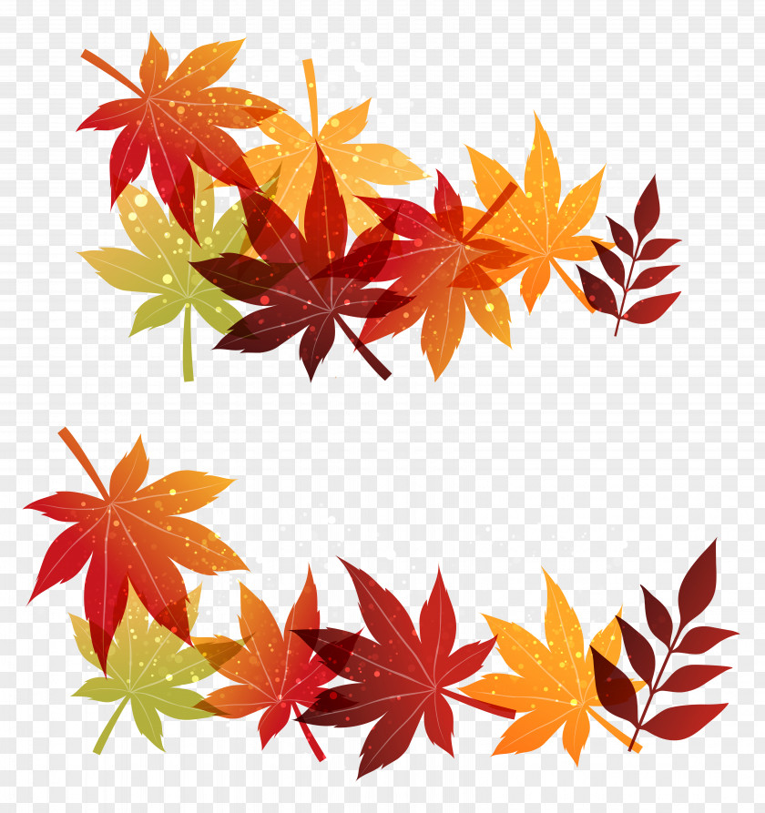 Fall Leaves Decoration Clipart Image Autumn Leaf Color Clip Art PNG