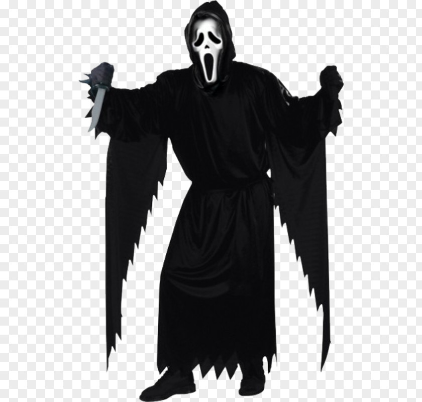 Mask Ghostface Robe Costume Party Scream PNG