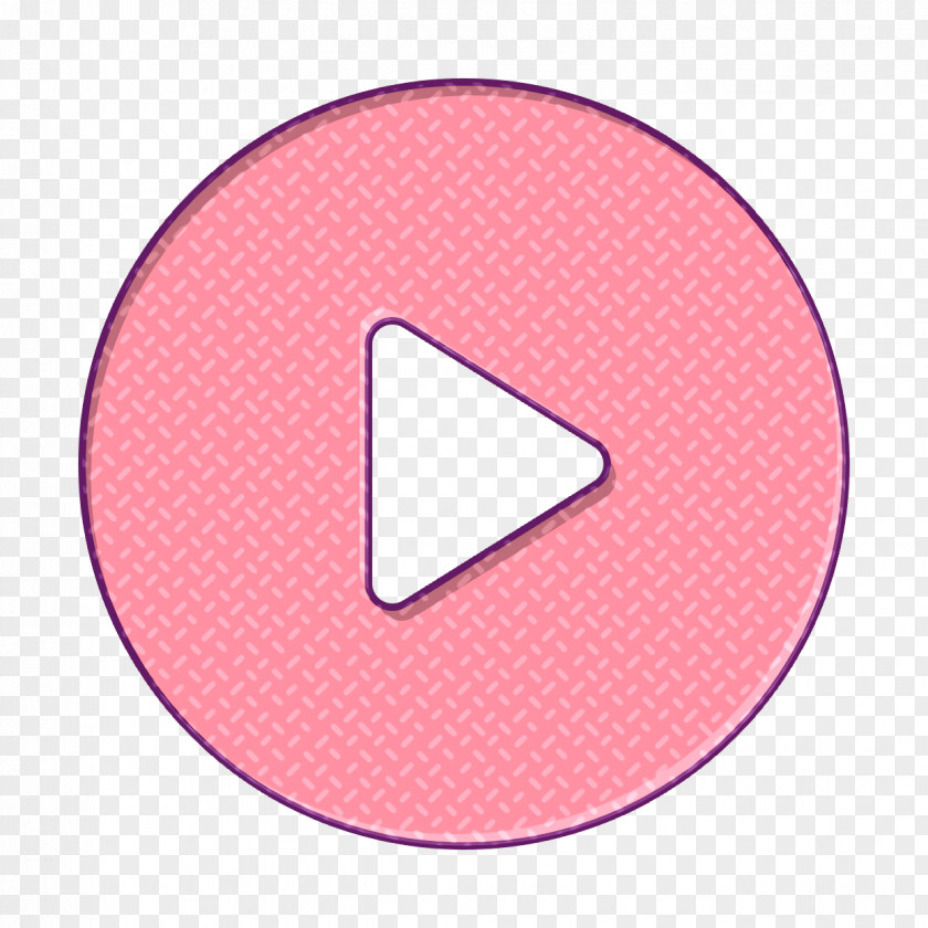 Peach Symbol Play Button Icon Interface Circular PNG