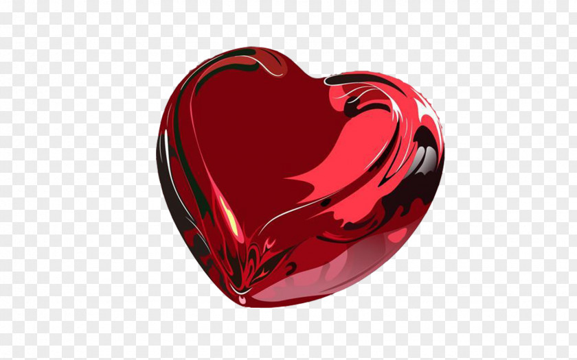 Red Glass Heart Valentine's Day Desktop Wallpaper PNG