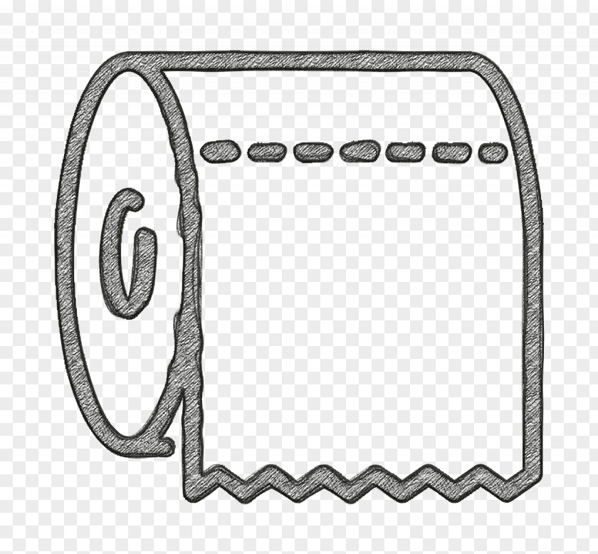 Toilet Paper Icon Linear Detailed Travel Elements Bathroom PNG