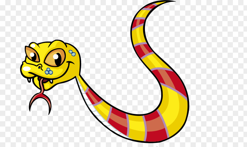 Red And Yellow Cartoon Snake Clip Art PNG