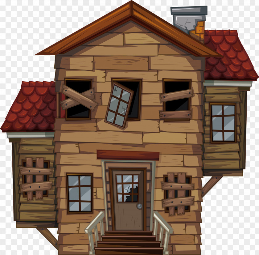 A Broken Log Cabin House Royalty-free Illustration PNG