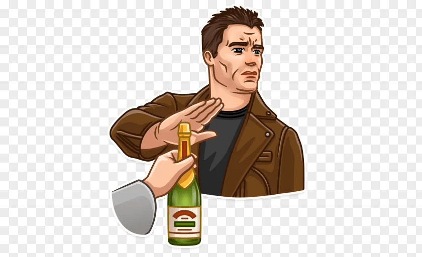 Denial The Terminator Telegram Sticker VKontakte Bottle PNG