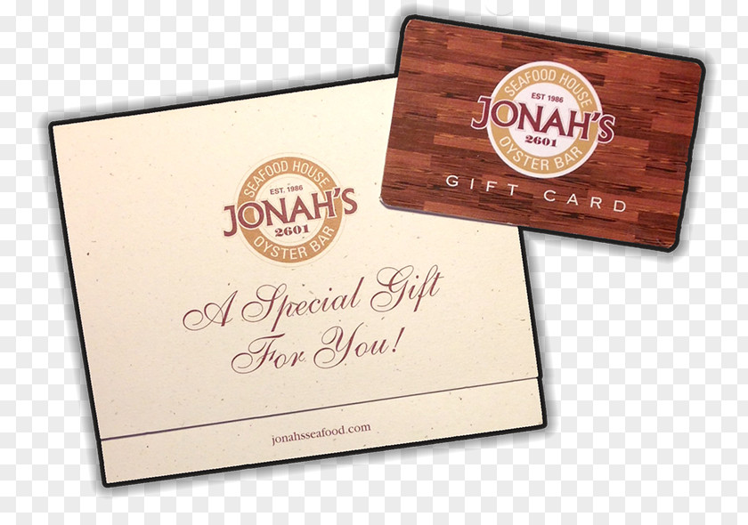 Gift Jonah's Seafood House Card Barnhill, Illinois Barnhill Township PNG