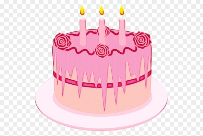 Pastry Magenta Pink Birthday Cake PNG