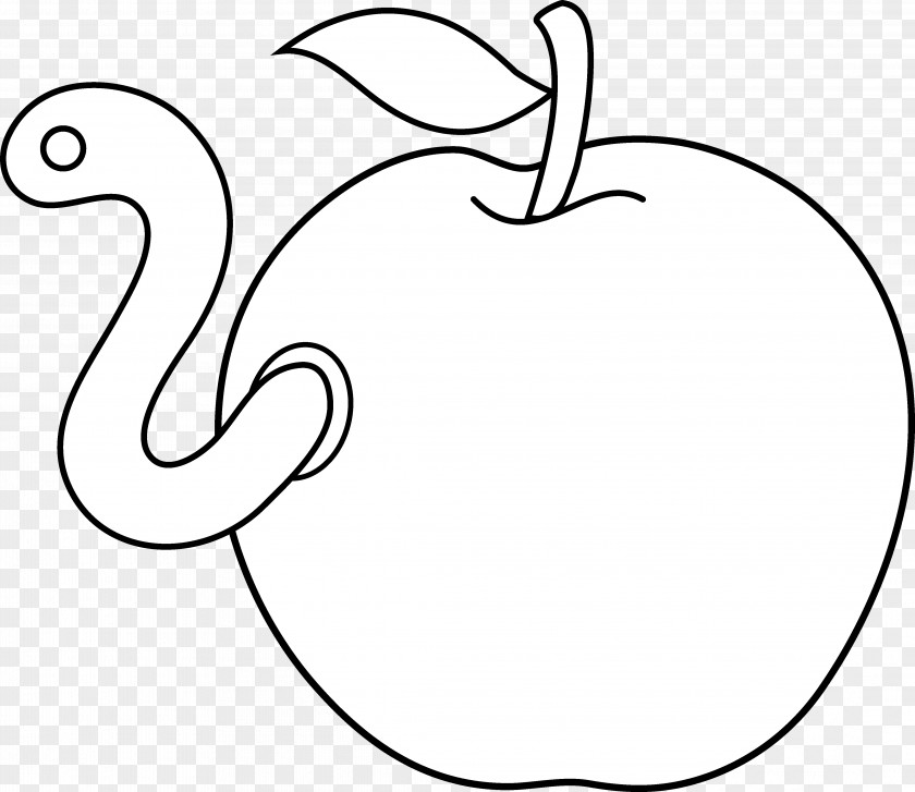 Apple Logo Outline Worm Coloring Book Clip Art PNG