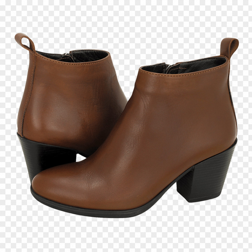Boot Caramel Color Brown Leather High-heeled Shoe PNG