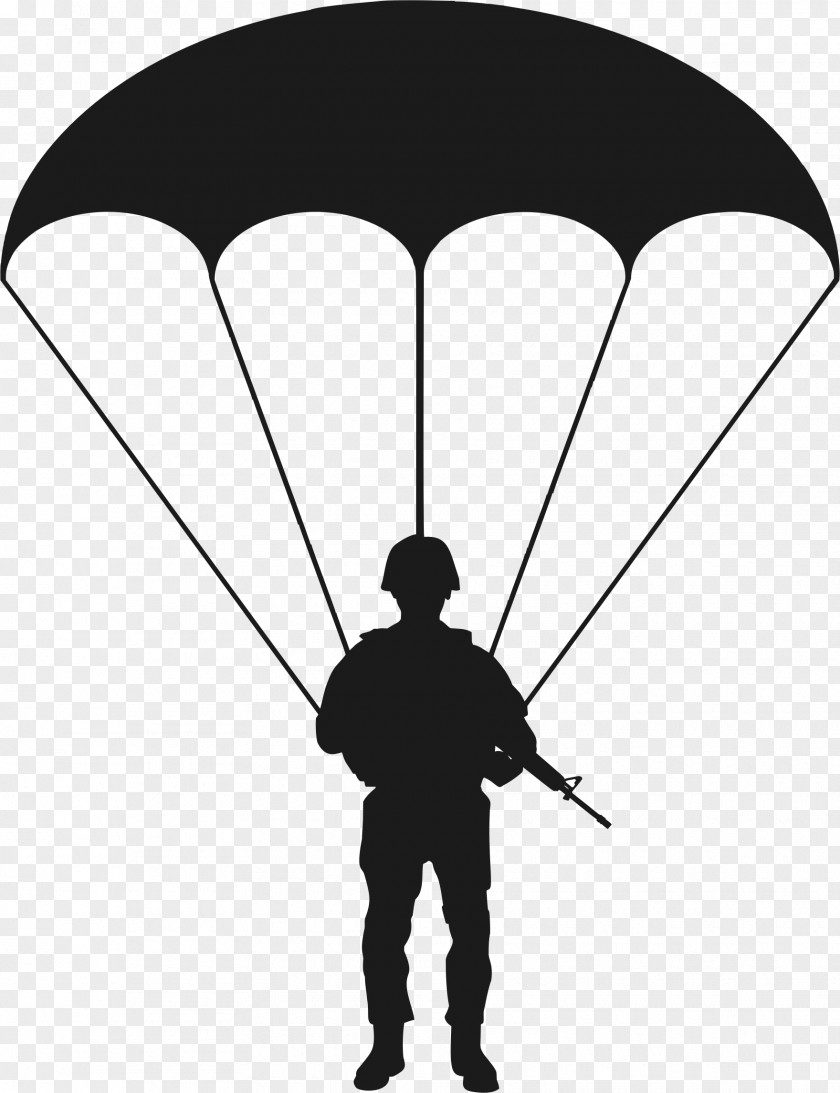 Army Silhouette Soldier Paratrooper Clip Art PNG