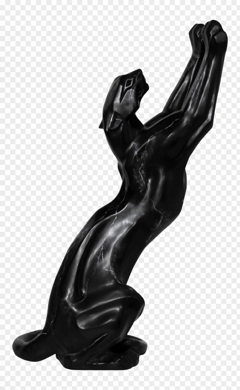 Art Deco Statue Black Panther Sculpture PNG