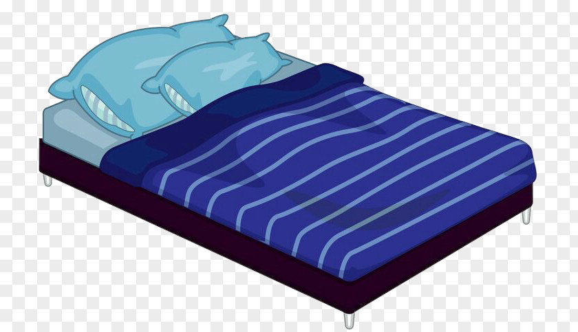 Blue Striped Bed Quilt Bedroom Daybed Bunk Clip Art PNG