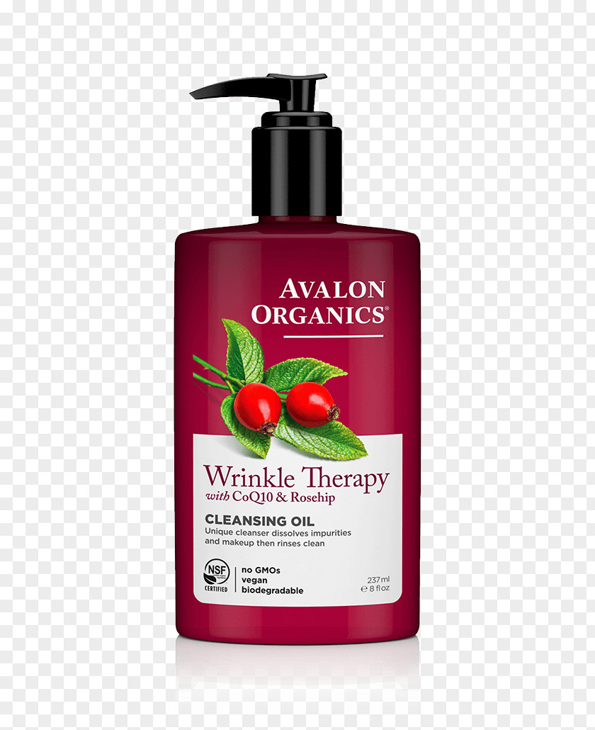 Cleansing Oil Toner Cleanser Avalon Organics Wrinkle Therapy Rose Hip Seed PNG