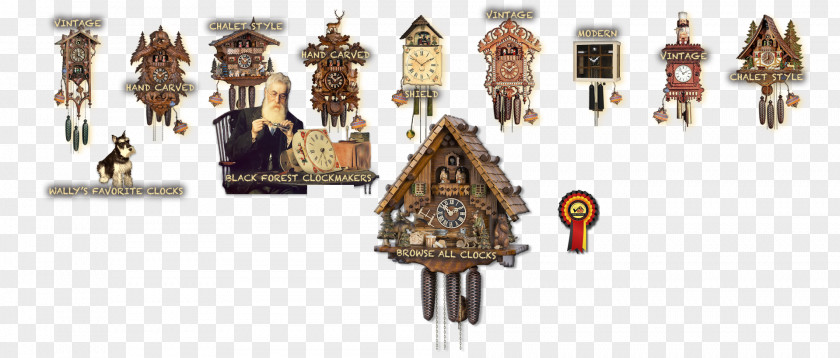 Clock Furniture Cuckoo Swiss Chalet Style Recreation PNG