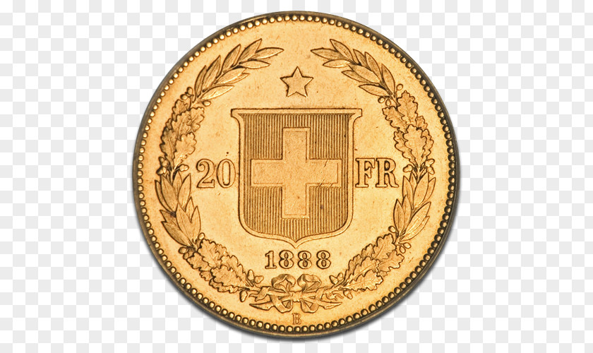 Coin Gold Switzerland Helvetia PNG