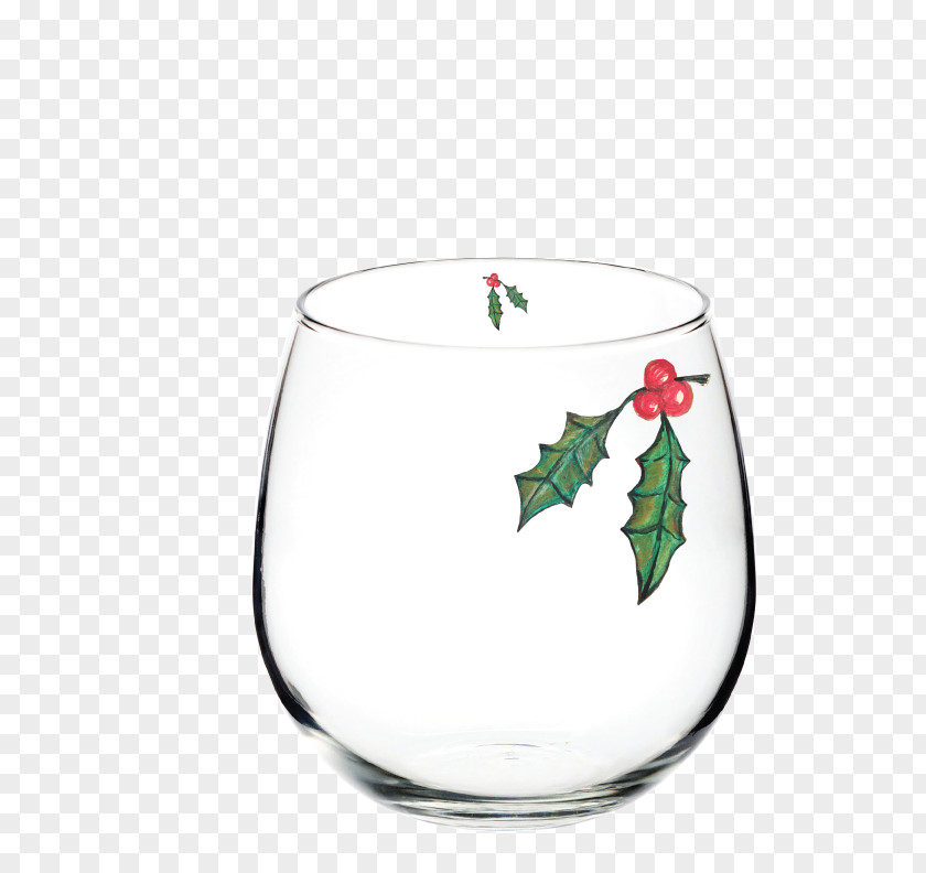 Large Wine Glass Christmas Leaf Tree Unbreakable PNG