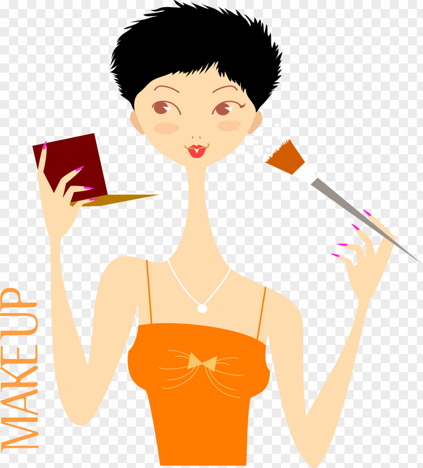 Vector Orange Beauty Cosmetics Make-up Parlour Hairdresser PNG