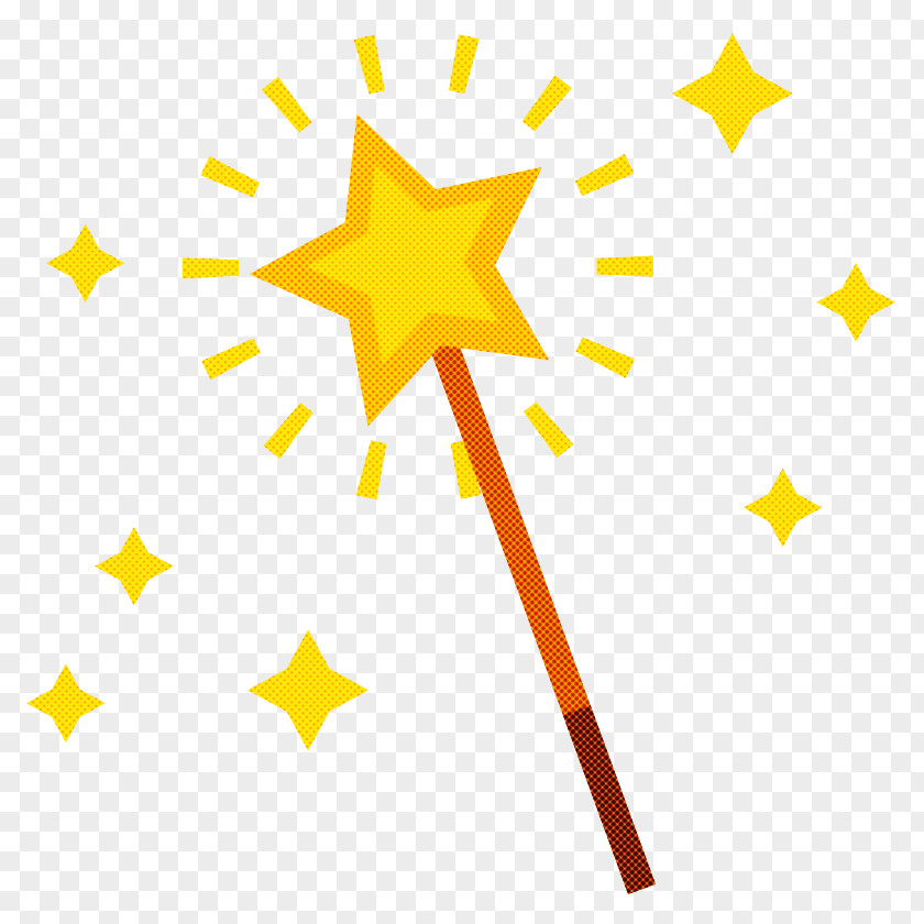 Yellow Line Star PNG