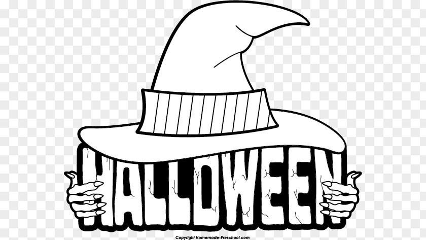 Happy Halloween Cliparts White Black Clip Art PNG
