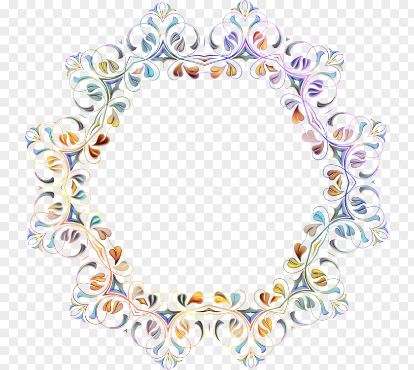 Ornament Necklace Background Watercolor Frame PNG
