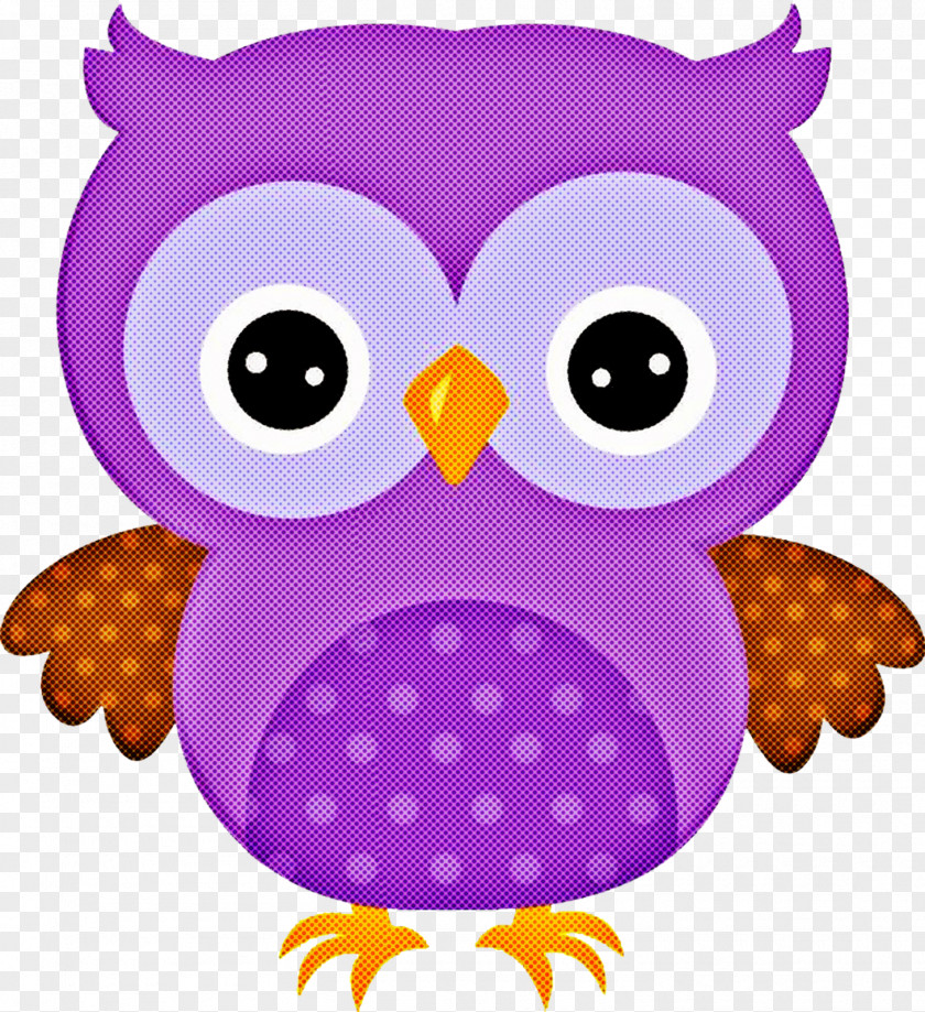 Owl Purple Cartoon Bird Of Prey Violet PNG