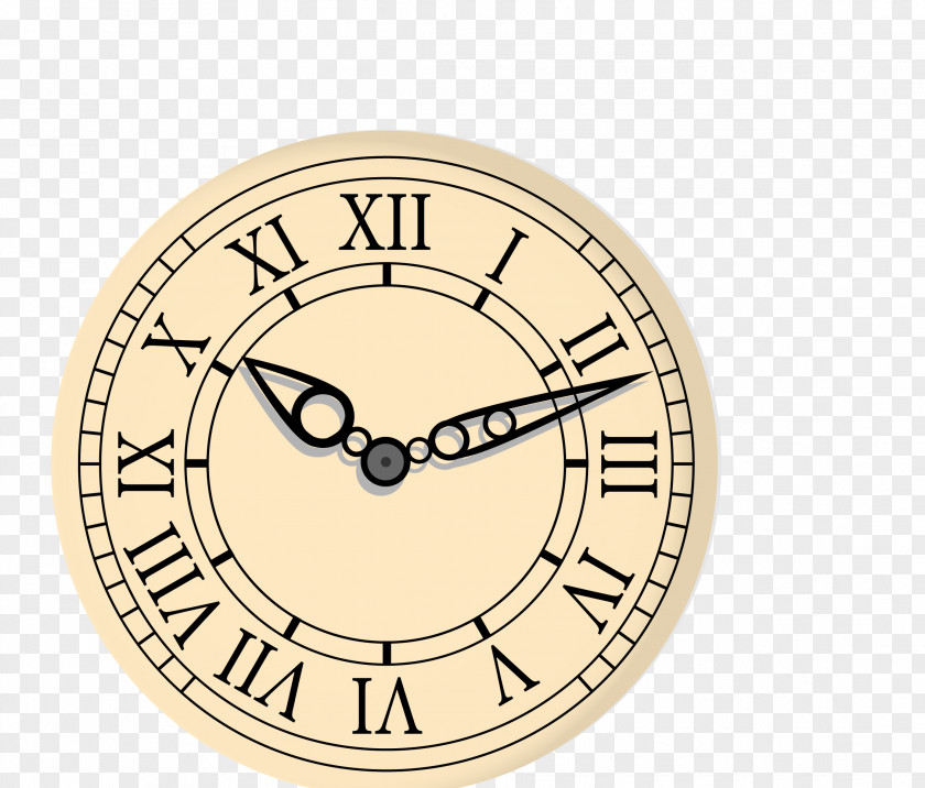 Vector Yellow Round Clock Face Roman Numerals Stock Photography PNG