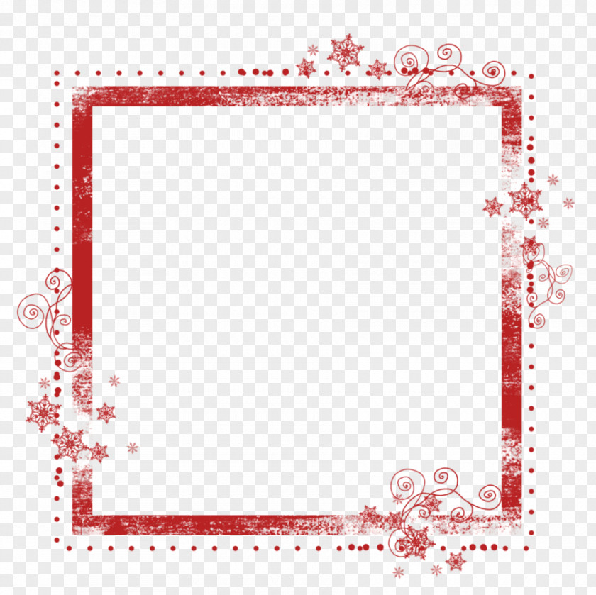 Decorative Star Red Border Picture Frame PNG