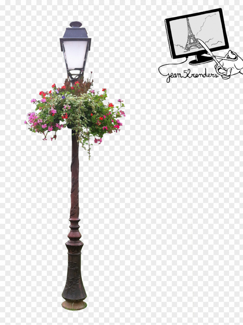 Floral Street Light Lamp Electric PNG
